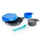 humangear GoKit Deluxe - 7-Tool Camping Mess Kit, Charcoal/Blue