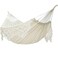 YFUG GO Double Sized Boho Macrame Cream Hammock with Elegant Tassels and Fishtail Knitting 485Lbs Includes Tie Ropes and White Drawstring Bag for Women