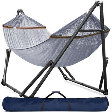 Tranquillo Universal Double Hammock with Stand Included for 2Persons, Grey