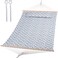 SUNCREAT Double Quilted Hammock with Hardwood Spreader Bar, Grey Pattern