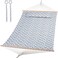 SUNCREAT Double Quilted Hammock with Hardwood Spreader Bar, Grey Pattern