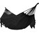 YFUG GO Double Sized Boho Macrame Black Hammock with Elegant Tassels and Fishtail Knitting 485Lbs Includes Tie Ropes and Black Drawstring Bag for Women
