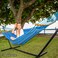 SUNCREAT Hammocks Double Hammock with Curved Spreader Bar, Blue