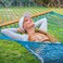 SUNCREAT Polyester Rope Hammock with Spreader Bar, Carrying Bag, Blue