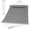SUNCREAT Portable Double Hammock with Hardwood Spreader Bar, Light Gray