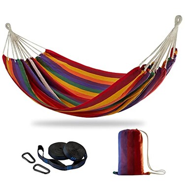 Brazilian Double Hammock with Tree Straps, Extra Large, 450 lbs Capacity
