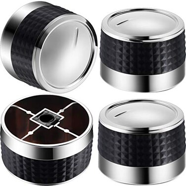 Mudder 4 Pcs Gas Grill Knob BBQ Control Replacement Knobs D Valve Round