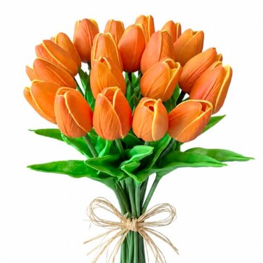 Mandy's 20pcs Artificial Orange Tulips