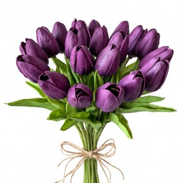 Mandy's 20pcs Artificial Grape Purple Tulips