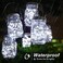 Mlambert Mason Jar Solar Lights -30 LED, 6 Pack Hanging Lantern, Cool White