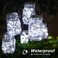Mlambert Mason Jar Solar Lights -30 LED, 6 Pack Hanging Lantern, Cool White