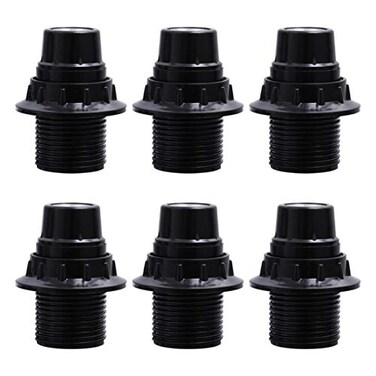 Mobestech 6Pcs E14 Light Socket Holder Self-Locking Screw-in Lamp Base for E14 Bulb Replacement Home Lighting Fixtures