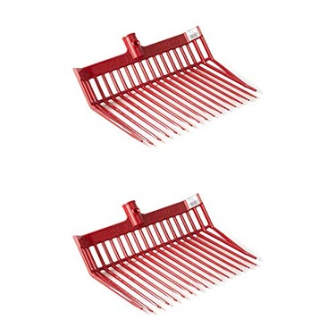 Little Giant DuraFork Polycarbonate Attachable Pitchfork Replacement Head with Angled Tines, Red (2 Pack)