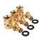 U.S. Solid 3 Pack Garden Hose Quick Connector Set in Solid Brass- Water Hose Fitting 3/4 inch, No Leak Threads with Spring Loaded Connect for One Hand Operation, Fast Connection and Disconnection