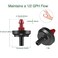 LiquiDrip 1/2 GPH Drip Emitters, 1/2 GPH Pressure Compensating Drip Emitters Maintain Constant Flow, 1/2 GPH Drip Irrigation Emitters, 50 Per Bag, Red/Black