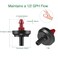 LiquiDrip 1/2 GPH Drip Emitters, 1/2 GPH Pressure Compensating Drip Emitters Maintain Constant Flow, 1/2 GPH Drip Irrigation Emitters, 50 Per Bag, Red/Black