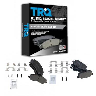 TRQ Front &amp; Rear Ceramic Brake Pads Set Of 2