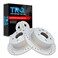 TRQ Performance Rear Brake Rotor Set G Coated Solid Drilled and Slotted