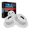 TRQ Performance Rear Brake Rotor Set G Coated Solid Drilled and Slotted