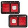 Partsam 2Pcs Double Led Trailer Tail Lights with Horizontal Mount Dual Stop Turn Tail Backup Reverse Lights 33 LED, Surface Mount RV Double Led Taillights, RV Double Led Tail Lights, Black Base