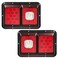 Partsam 2Pcs Double Led Trailer Tail Lights with Horizontal Mount Dual Stop Turn Tail Backup Reverse Lights 33 LED, Surface Mount RV Double Led Taillights, RV Double Led Tail Lights, Black Base