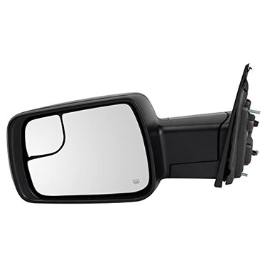 TRQ Driver Side Power Heated Manual Folding Mirror Textured Black Checkered