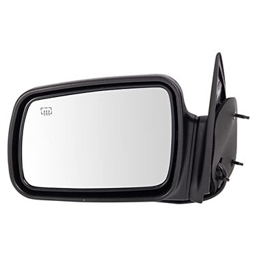 TRQ Driver Side Mirror Assembly Power Heated Foldaway Textured Black