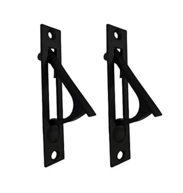 QCAA Solid Brass Edge Pull, 4", Matte Black, 2 Pack, Made in Taiwan