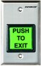 Seco-Larm SD-7202GC-PEQ Enforcer Square Illuminated Pushbutton Request-to-Exit Plate with Large Green Button, Large Illuminated Pushbutton with Caption Push to EXIT, 12/24 VDC, Weatherproof (IP65)