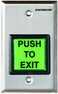 Seco-Larm SD-7202GC-PEQ Enforcer Square Illuminated Pushbutton Request-to-Exit Plate with Large Green Button, Large Illuminated Pushbutton with Caption Push to EXIT, 12/24 VDC, Weatherproof (IP65)
