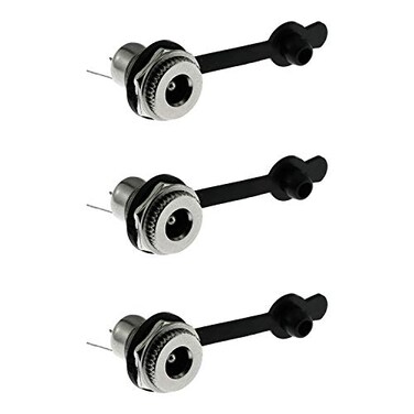 Maxmoral 3PCS DC-099 DC Power Socket Connector with Waterproof Cover Cap,Threaded Female Panel Mounting Adapter Power Jack 5.5 x 2.5mm