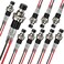 DIYhz Momentary Push Button Switch, 1A 250V AC SPST Mini Pushbutton Switches with Wire Normal Closed(NC) Black Cap - 10pcs