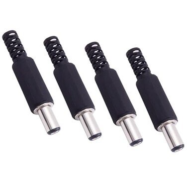Replace 5.5mm x 2.5mm Male DC Power Barrel Connector Plug Adapter, 4 Pack