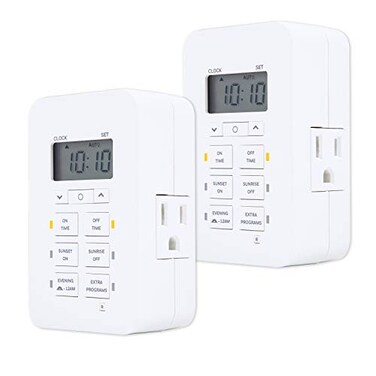 UltraPro Plug-in Digital Timer, 2 Grounded Outlets, 7-Day Programs, 2 Pack