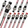 DIYhz Momentary Push Button Switch, 1A 250VAC SPST Mini Pushbutton Switches with Wire Normal Closed(NC) Black &amp; Red Cap - 10pcs