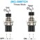 DIYhz Momentary Push Button Switch, 1A 250VAC SPST Mini Pushbutton Switches with Wire Normal Closed(NC) Black &amp; Red Cap - 10pcs