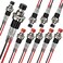 DIYhz Momentary Push Button Switch, 1A 250VAC SPST Mini Pushbutton Switches with Wire Normal Closed(NC) Black &amp; Red Cap - 10pcs