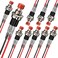 DIYhz Momentary Push Button Switch, 1A 250V AC SPST Mini Pushbutton Switches with Wire Normal Closed(NC) Red Cap - 10pcs
