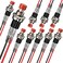 DIYhz Momentary Push Button Switch, 1A 250V AC SPST Mini Pushbutton Switches with Wire Normal Closed(NC) Red Cap - 10pcs