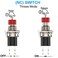 DIYhz Momentary Push Button Switch, 1A 250VAC SPST Mini Pushbutton Switches Normal Closed(NC) Red Cap - 10pcs