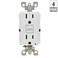 15 Amp 125-Volt Duplex Self-Test Slim GFCI Outlet, White (4-Pack)