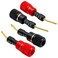 CNCESS Pin Screw Banana Plugs with Binding Post Adapter, Red/Black, 4 Pack