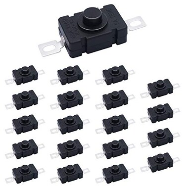 TWTADE 20 PCS Latching Mini Push Button Switch 250V 1.5A ON/Off Torch Flashlight Switch KAN-28