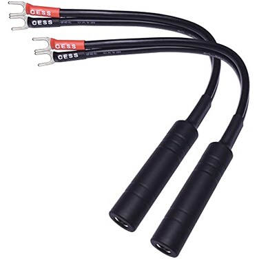 CNCESS Spade Fork to 1/4 TS Speaker Adapter, 12AWG, 2-Pack (Small Spade)