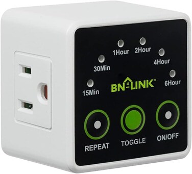 BN-LINK Smart Digital Countdown Timer, Repeat Cycle Timer Outlet, 3-Prong