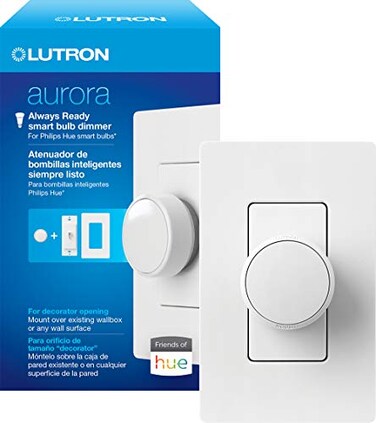 Lutron Aurora Smart Bulb Dimmer for Paddle Switches, Wallplate, &amp; Bracket