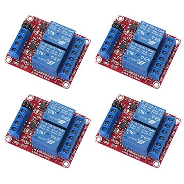 AEDIKO 4pcs DC 12V Relay Module 2 Channel Relay Board with Optocoupler Support High or Low Level Trigger