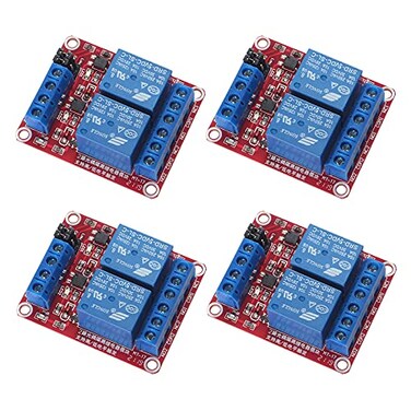 AEDIKO 4pcs DC 5V Relay Module 2 Channel Relay Board with Optocoupler Support High or Low Level Trigger