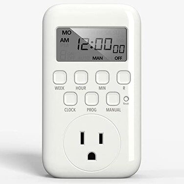 BN-LINK Digital Outlet Timer for Light, 7 Days Programmable Timer for Lamps