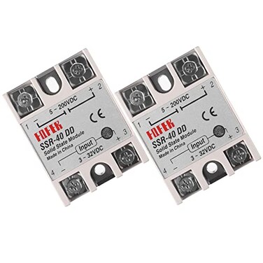 Alinan 2pcs SSR-40DD Solid State Relay DC to DC Input 3-32VDC Output 5-200VDC Single Phase Solid State Relay